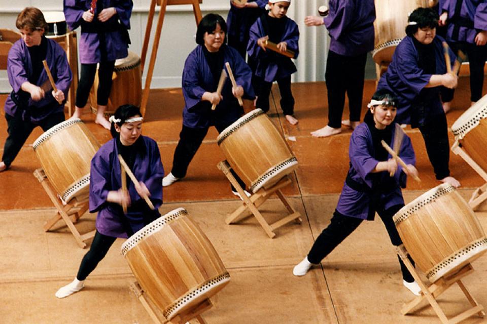 Kokyo Taiko was established at the Buddhist Temple of Chicago in 1987.